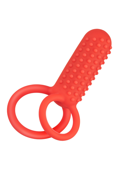 CalExotics Silicone Rechargeable Vertical Dual Enhancer RED - 3