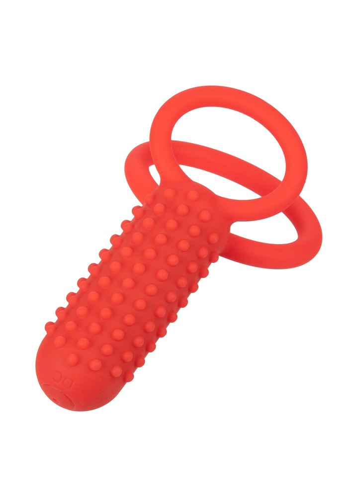 CalExotics Silicone Rechargeable Vertical Dual Enhancer RED - 2