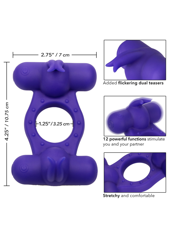 CalExotics Silicone Rechargeable Triple Orgasm Enhancer PURPLE - 5