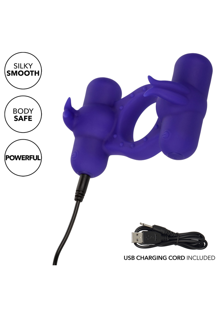 CalExotics Silicone Rechargeable Triple Orgasm Enhancer PURPLE - 3