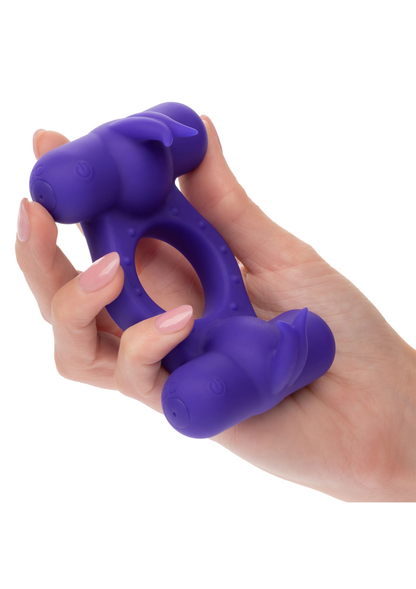 CalExotics Silicone Rechargeable Triple Orgasm Enhancer PURPLE - 7