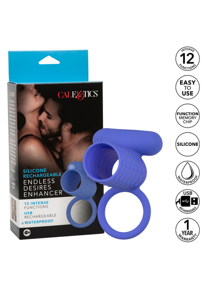 CalExotics Silicone Rechargeable Endless Desires Enhancer BLUE - 11