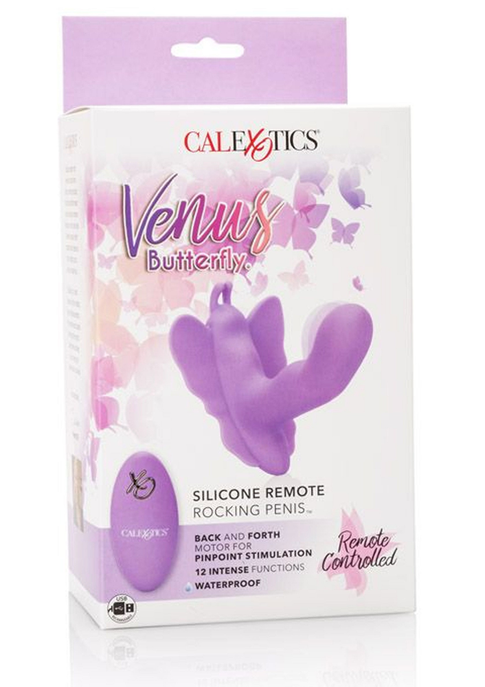 CalExotics Venus Butterfly Silicone Remote Rocking Penis PURPLE - 2