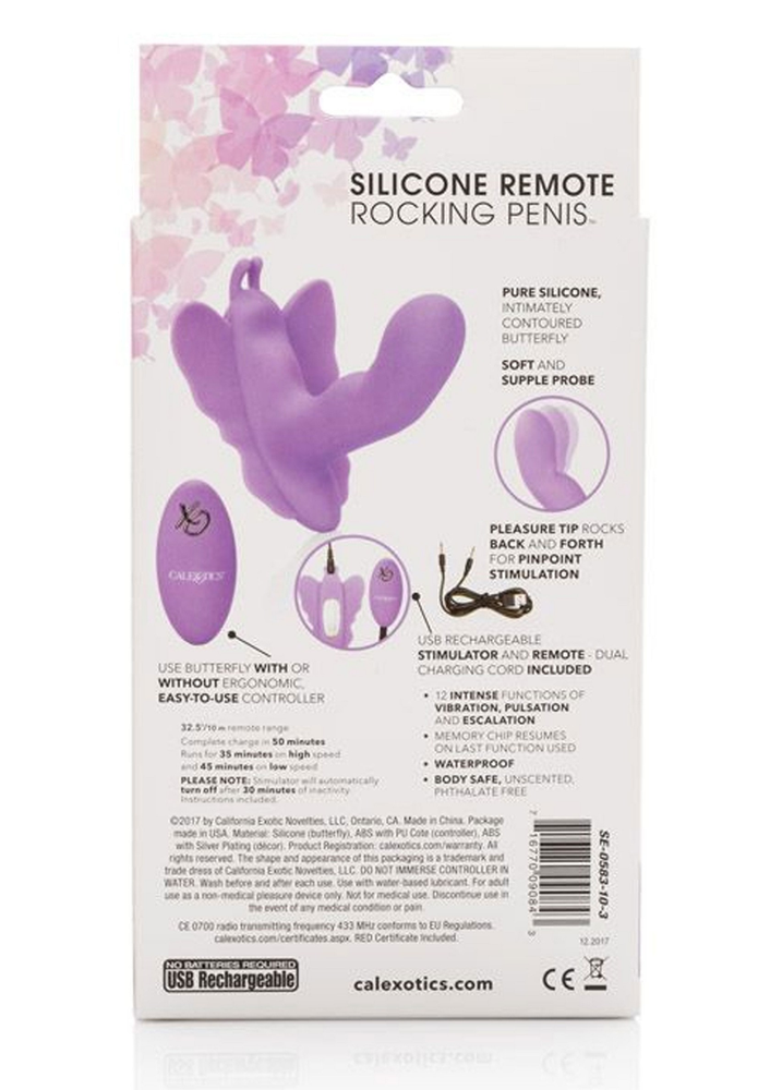 CalExotics Venus Butterfly Silicone Remote Rocking Penis PURPLE - 3