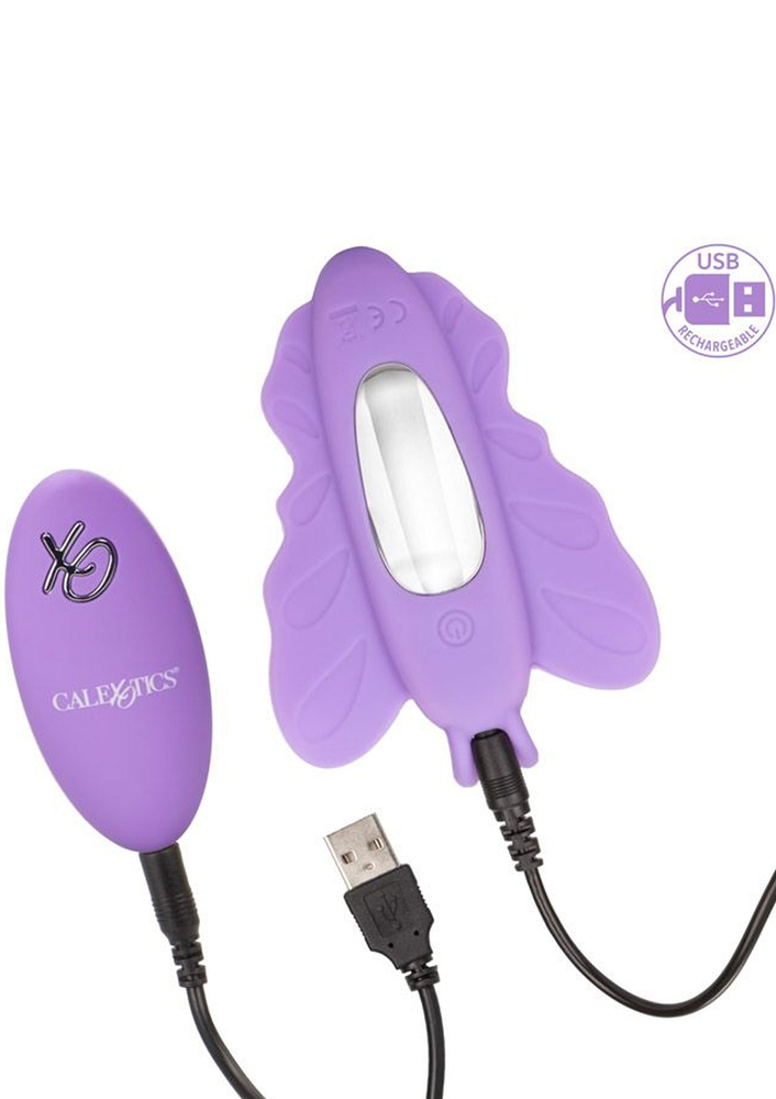 CalExotics Venus Butterfly Silicone Remote Rocking Penis PURPLE - 0