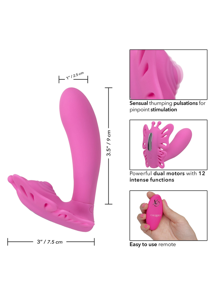 CalExotics Venus Butterfly Silicone Remote Pulsating Venus G PINK - 1