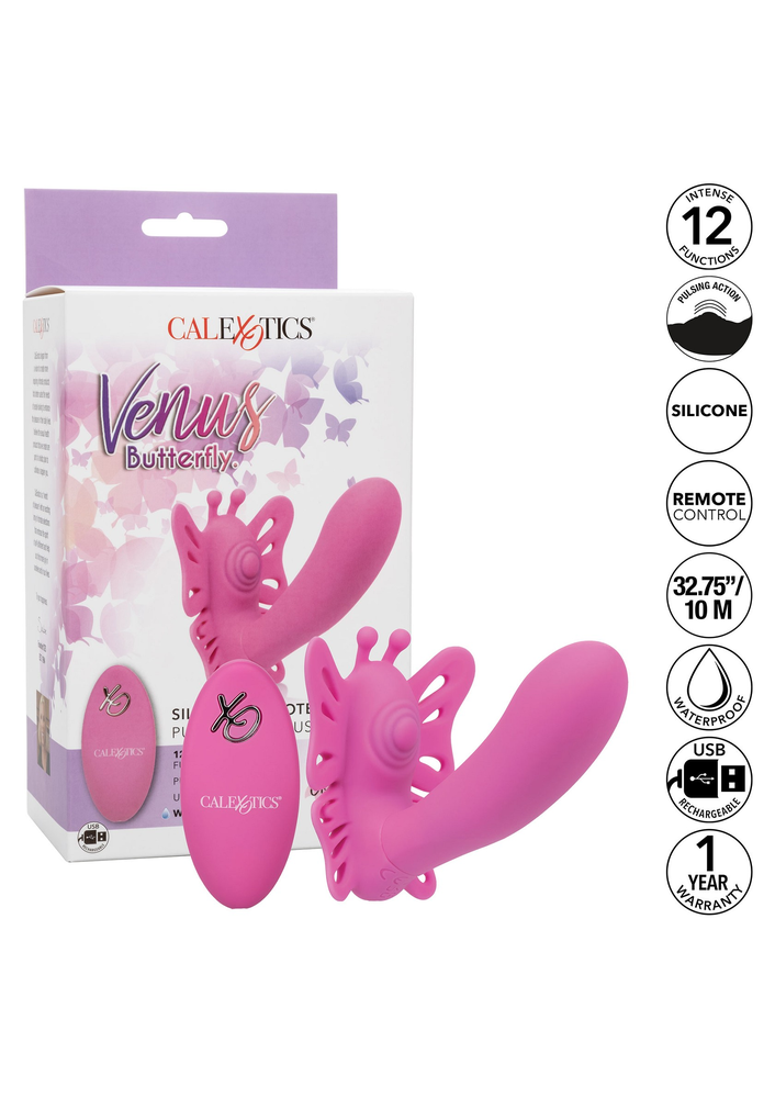 CalExotics Venus Butterfly Silicone Remote Pulsating Venus G PINK - 7