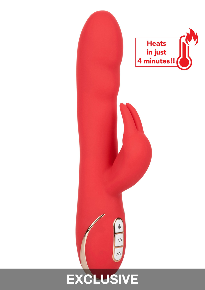 CalExotics Jack Rabbit Signature Heated Silicone Ultra-Soft Rabbit RED - 5