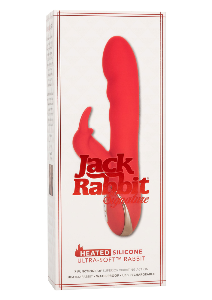 CalExotics Jack Rabbit Signature Heated Silicone Ultra-Soft Rabbit RED - 6