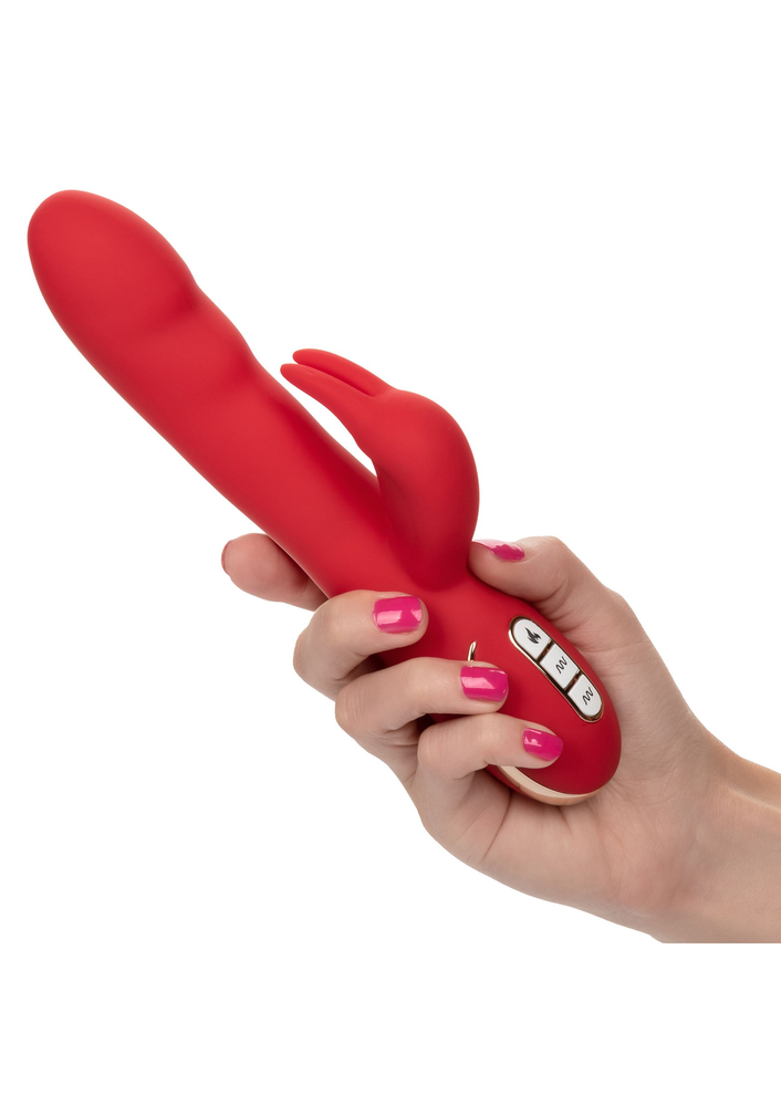 CalExotics Jack Rabbit Signature Heated Silicone Ultra-Soft Rabbit RED - 1