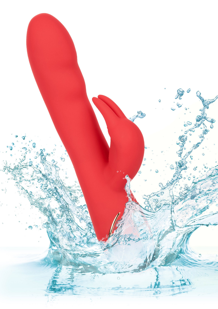 CalExotics Jack Rabbit Signature Heated Silicone Ultra-Soft Rabbit RED - 4