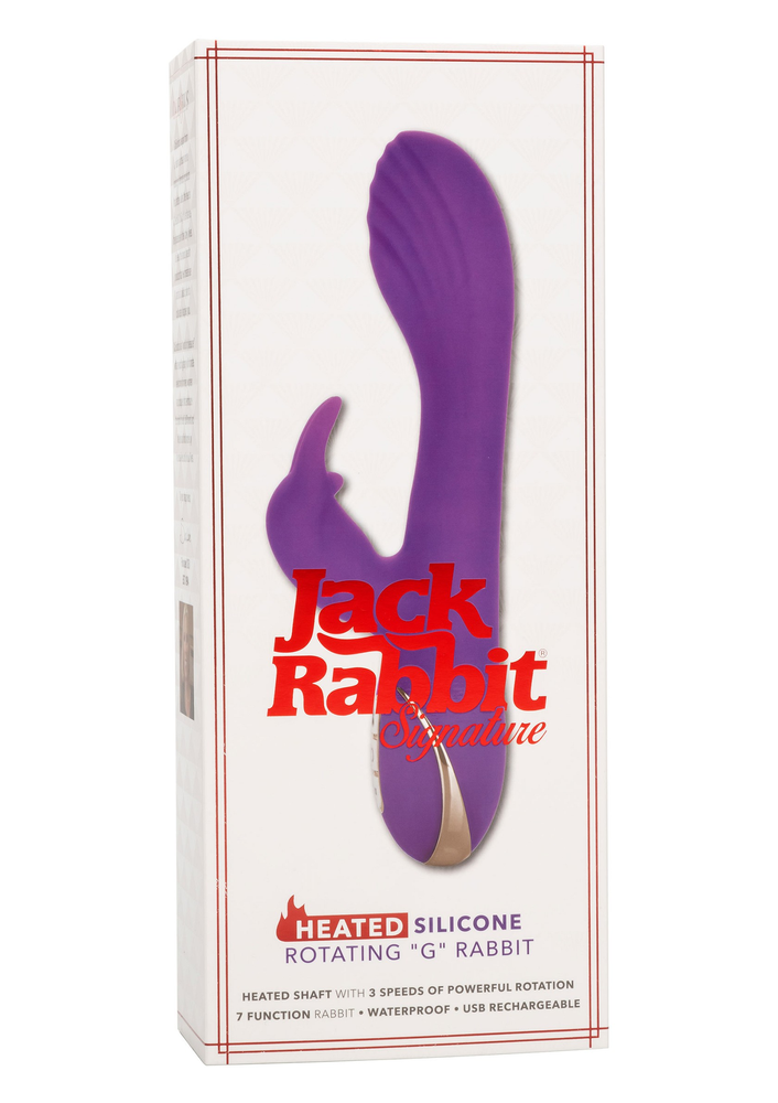 CalExotics Jack Rabbit Signature Heated Silicone Rotating 'G' Rabbit PURPLE - 4