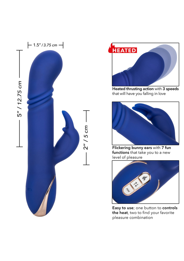 CalExotics Jack Rabbit Signature Heated Silicone Thrusting 'G' Rabbit BLUE - 9