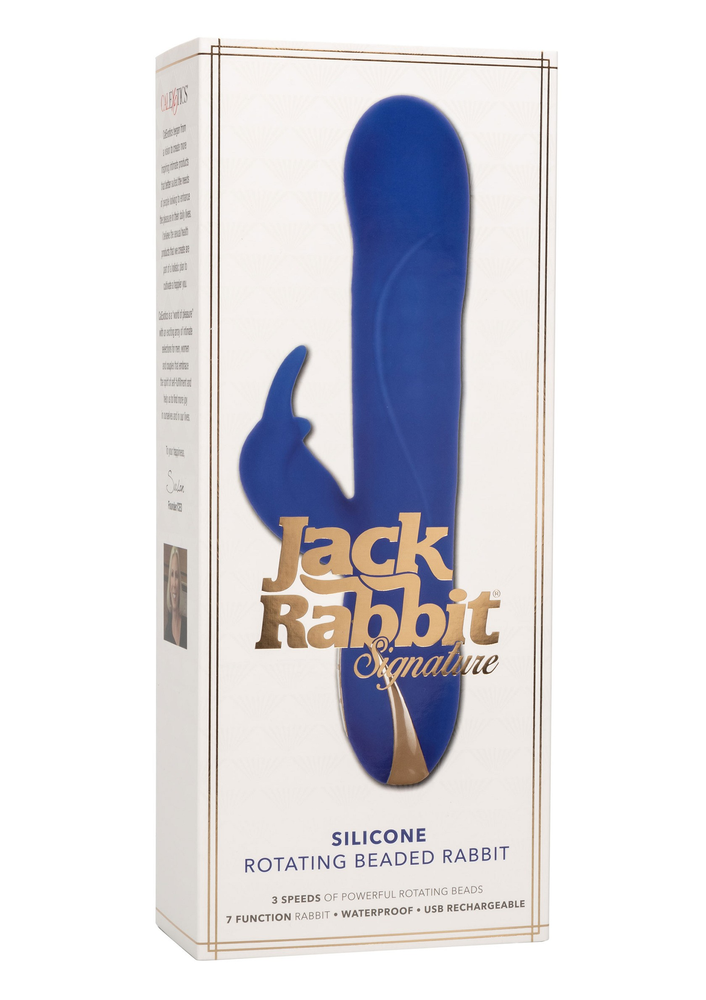 CalExotics Jack Rabbit Signature Silicone Rotating Beaded Rabbit BLUE - 9