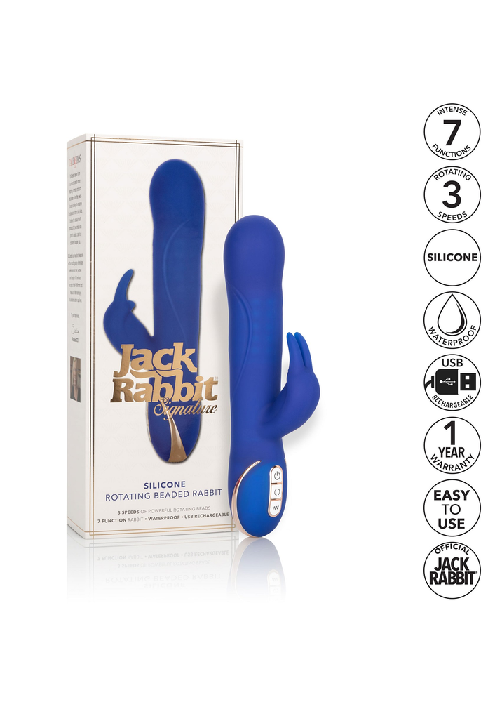 CalExotics Jack Rabbit Signature Silicone Rotating Beaded Rabbit BLUE - 3