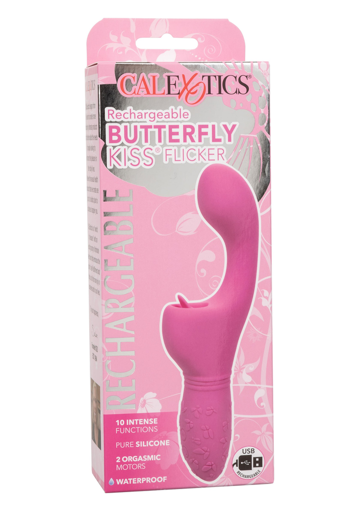 CalExotics Rechargeable Butterfly Kiss Flicker PINK - 11