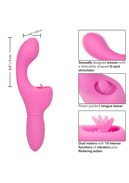 CalExotics Rechargeable Butterfly Kiss Flicker PINK - 6