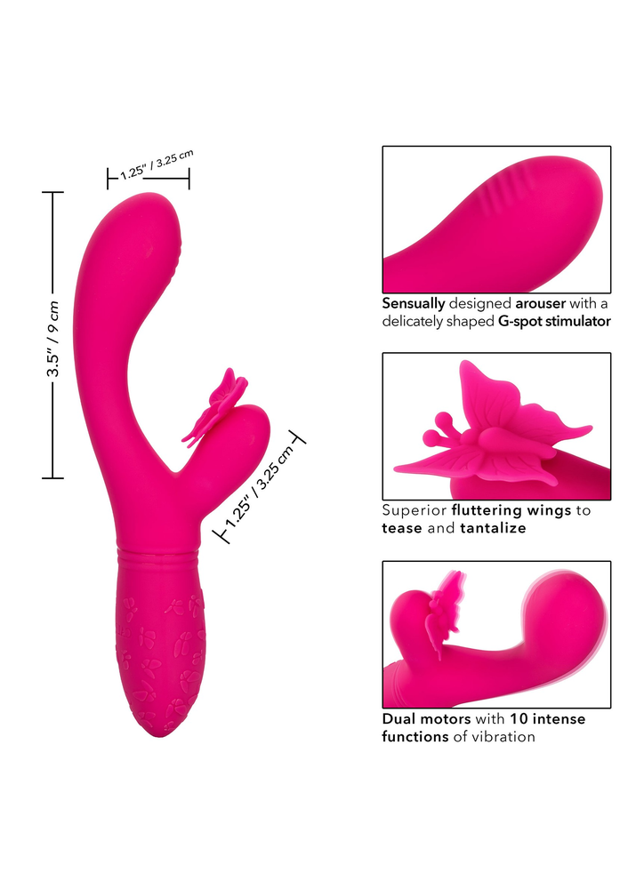 CalExotics Rechargeable Butterfly Kiss Flutter PINK - 13