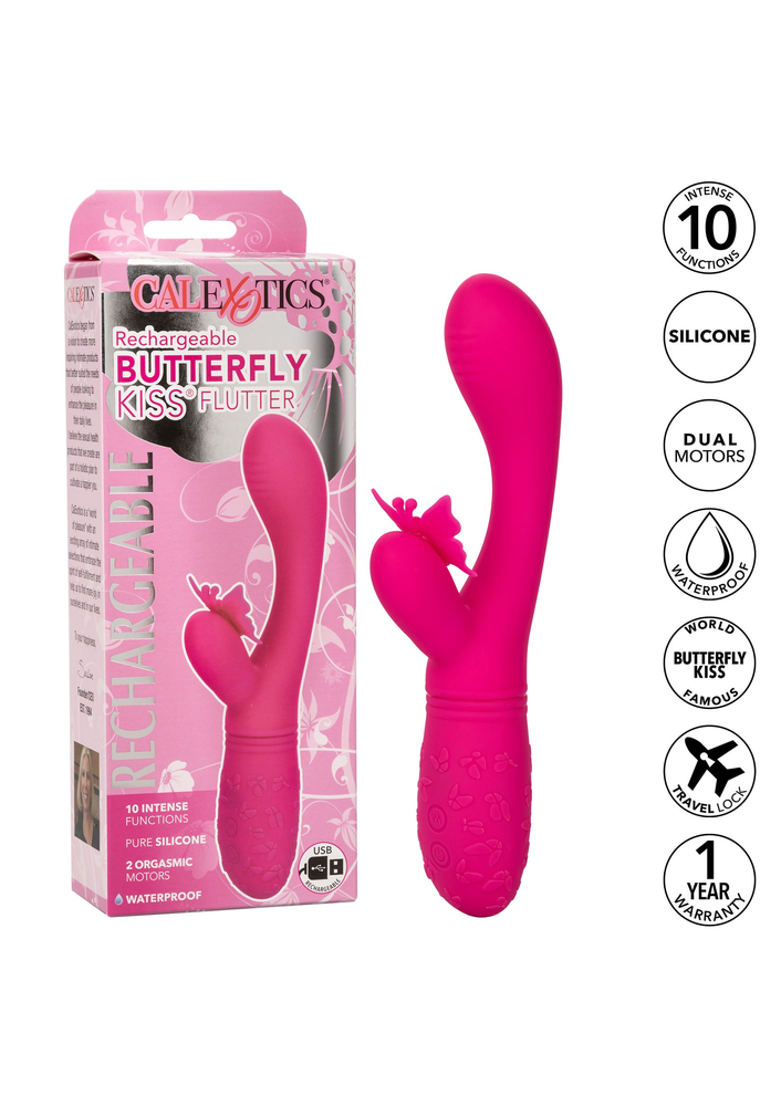 CalExotics Rechargeable Butterfly Kiss Flutter PINK - 7