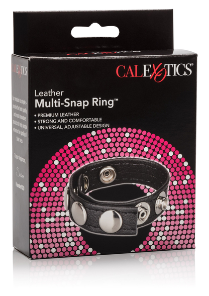 CalExotics Leather Multi-Snap Ring BLACK - 1