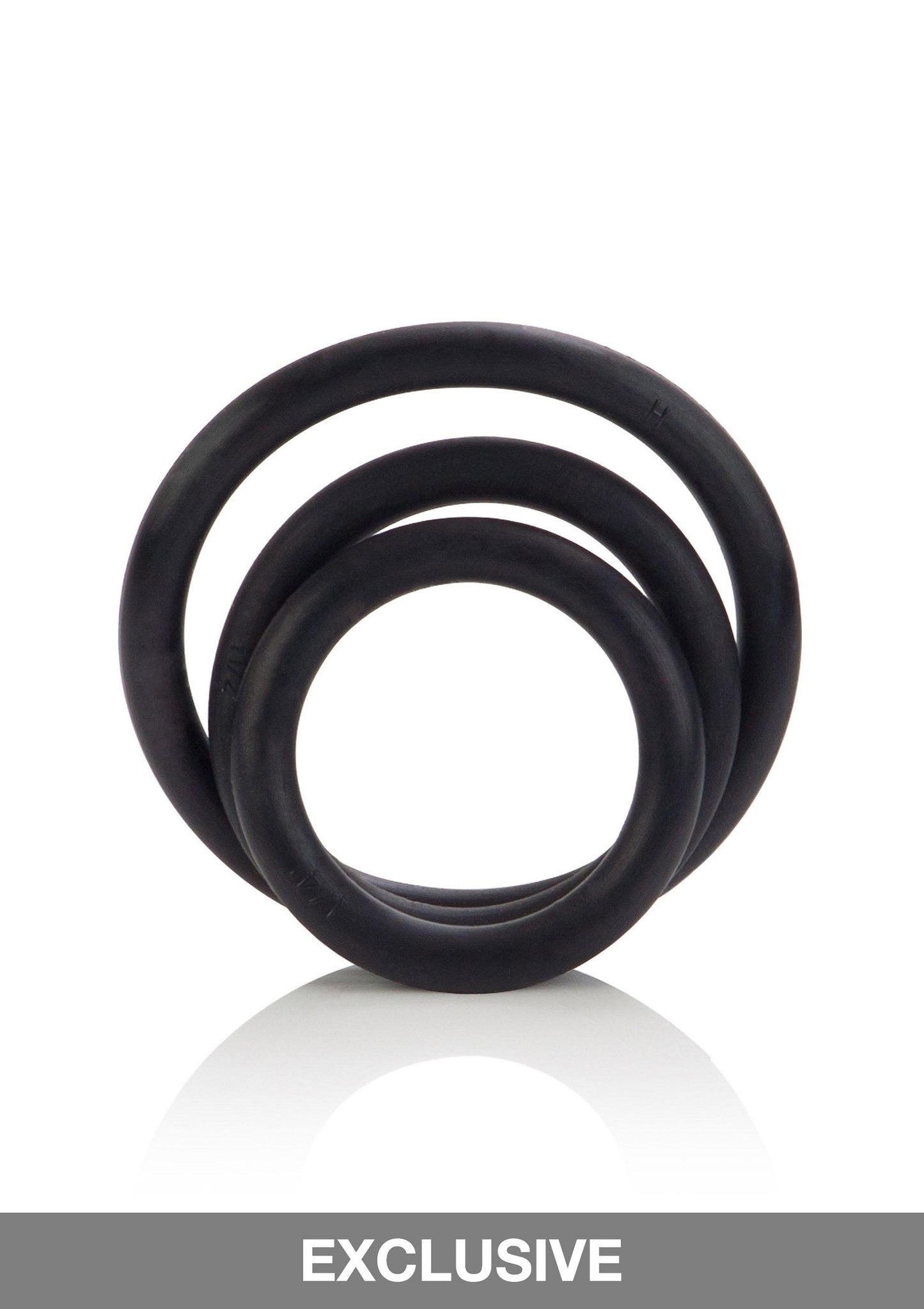 CalExotics Black Rubber Ring - 3 Piece Set WHITE - 6