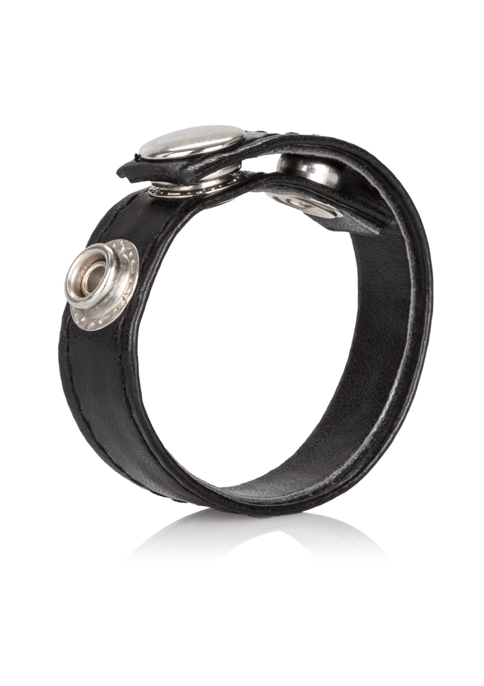 CalExotics Leather 3-Snap Ring BLACK - 6