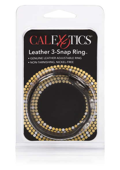 CalExotics Leather 3-Snap Ring BLACK - 1