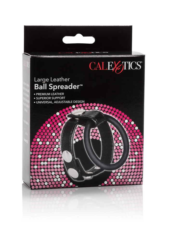 CalExotics Large Leather Ball Spreader BLACK - 0