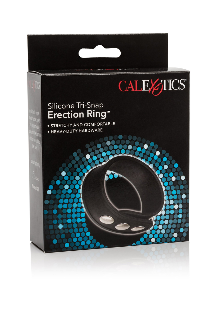 CalExotics Silicone Tri-Snap Erection Ring BLACK - 4