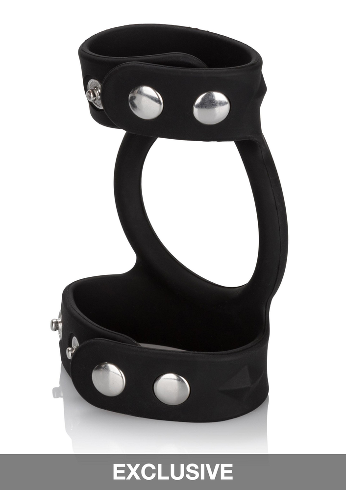 CalExotics Silicone Tri-Snap C & B Cage BLACK - 0