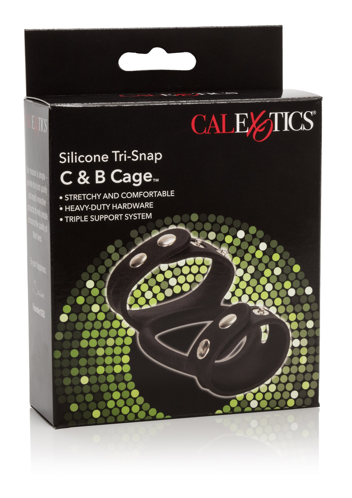 CalExotics Silicone Tri-Snap C & B Cage BLACK - 3