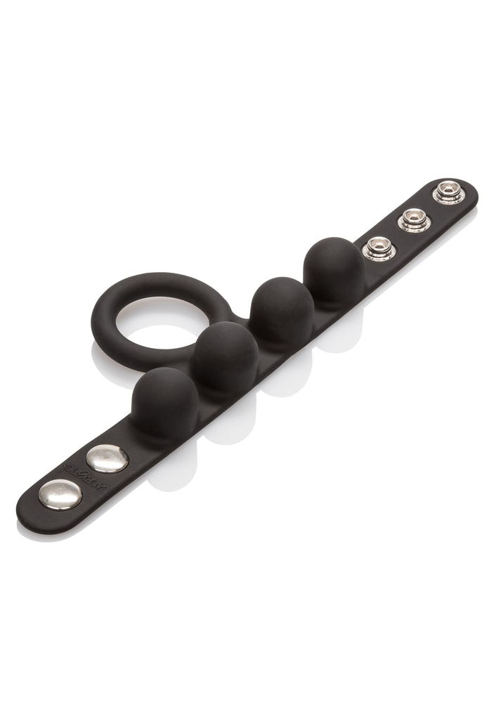 CalExotics Silicone Medium Weighted C-Ring Ball Stretcher BLACK - 0