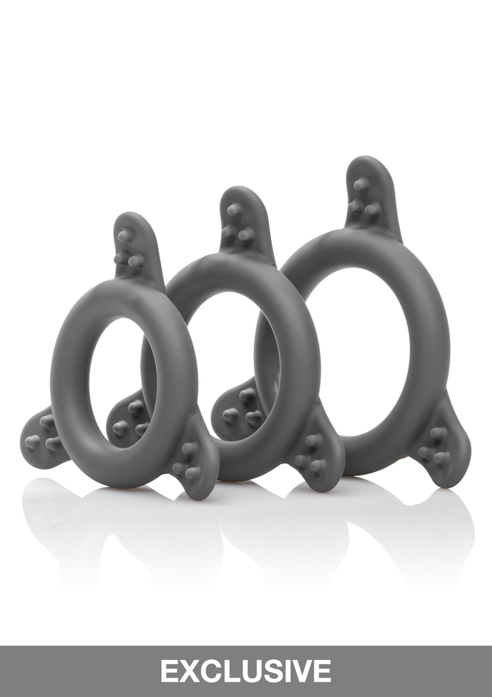 CalExotics Pro Series Silicone Ring Set BLACK - 2