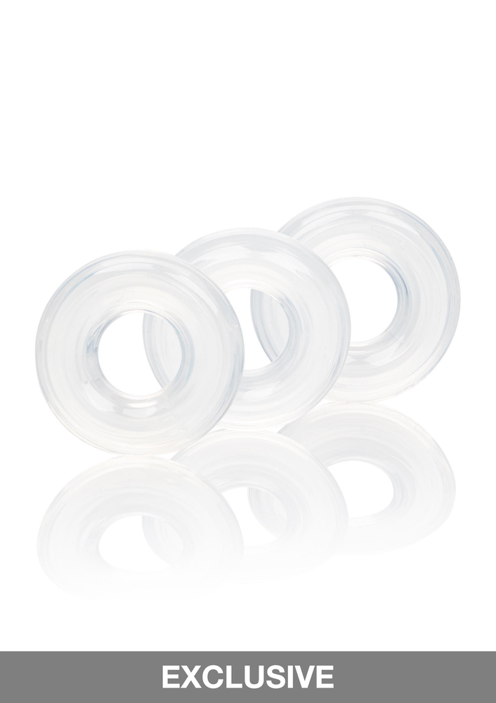 CalExotics Set of 3 Silicone Stacker Rings TRANSPA - 1