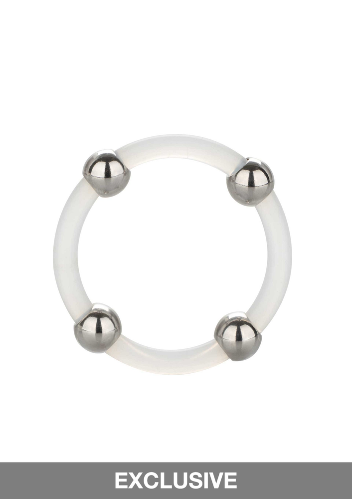 CalExotics Steel Beaded Silicone Ring Large TRANSPA - 3