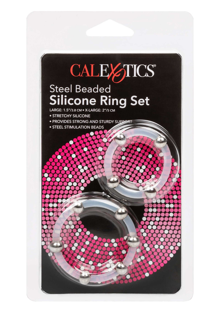 CalExotics Steel Beaded Silicone Ring Set TRANSPA - 2