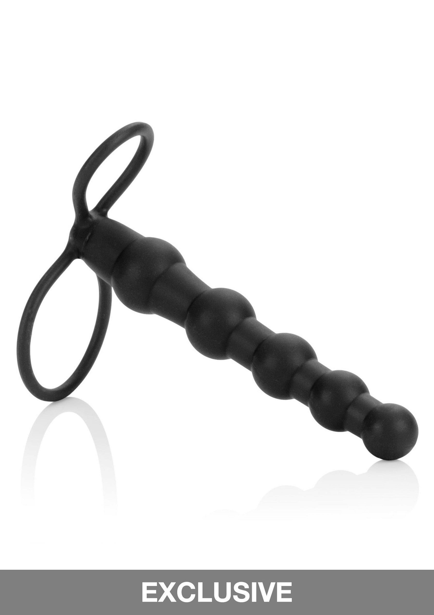 CalExotics Silicone Love Rider Beaded Dual Penetrator BLACK - 0