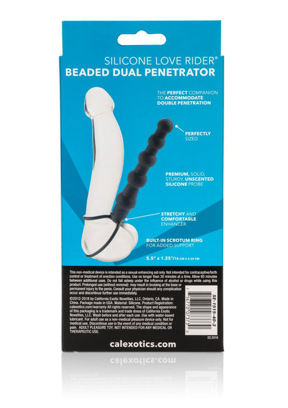 CalExotics Silicone Love Rider Beaded Dual Penetrator BLACK - 2