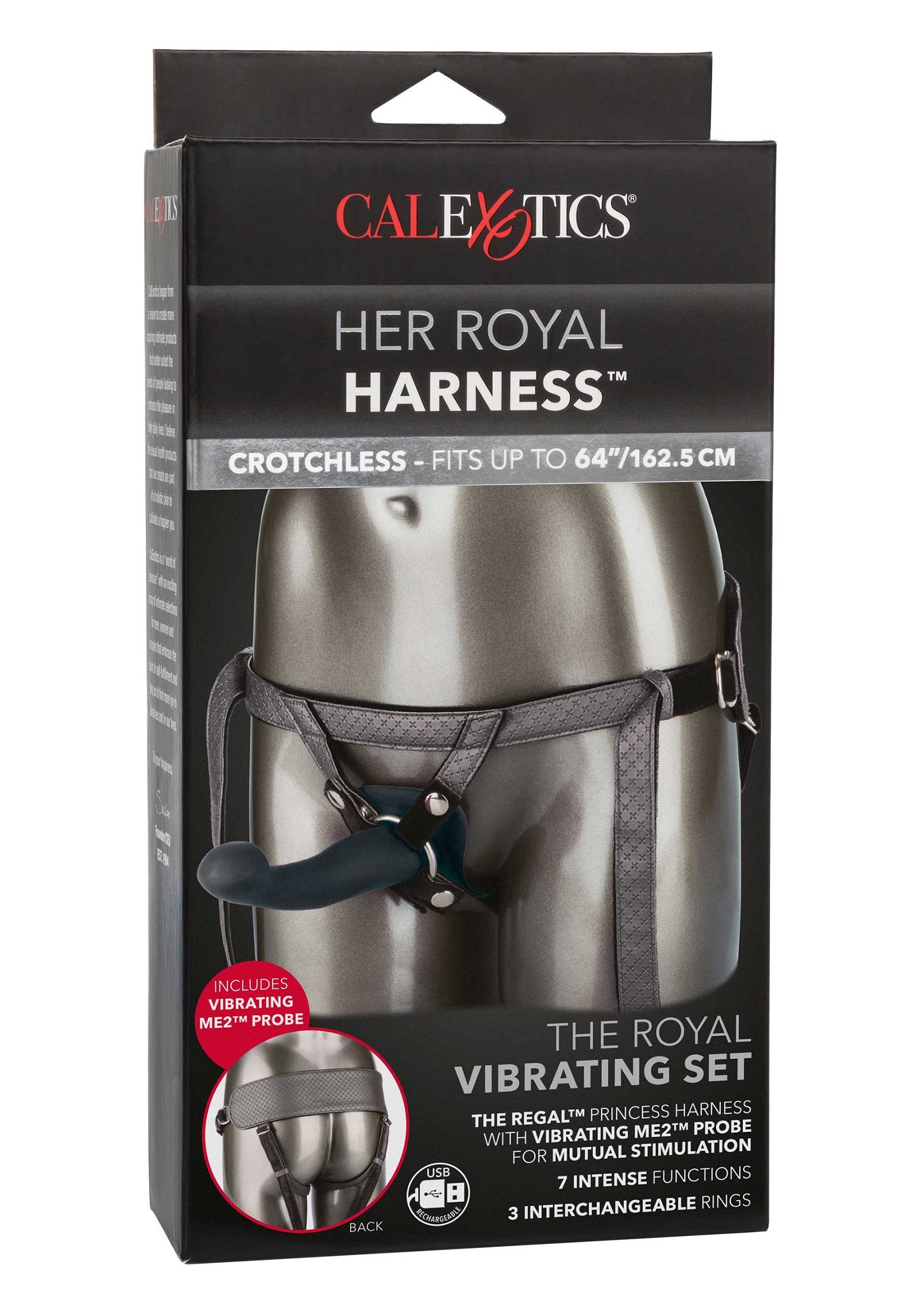 CalExotics Her Royal Harness The Royal Vibrating Set GREY - 9