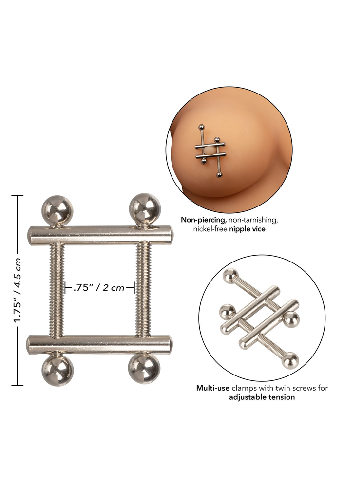 CalExotics Nipple Grips Crossbar Nipple Vices METAL - 4