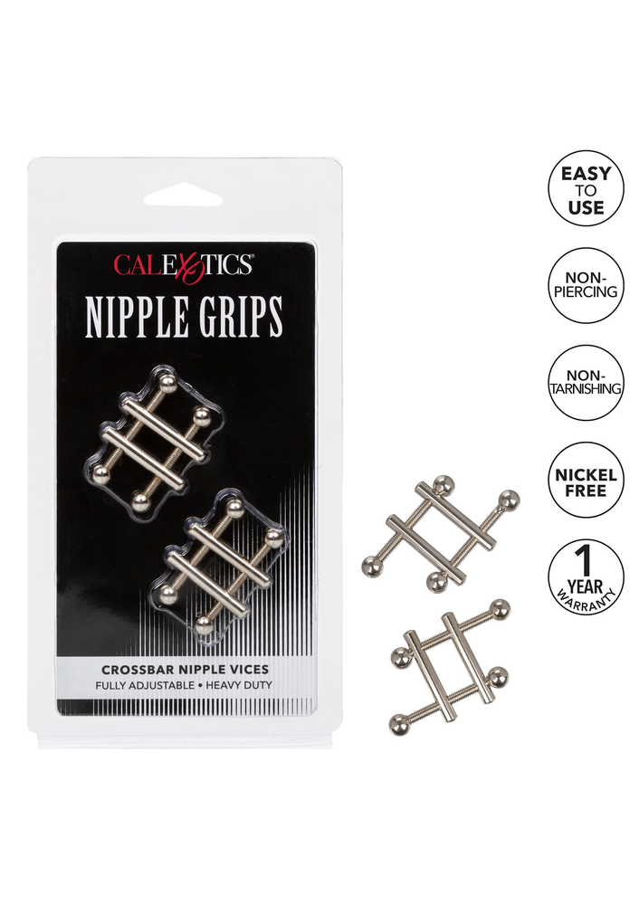 CalExotics Nipple Grips Crossbar Nipple Vices METAL - 9