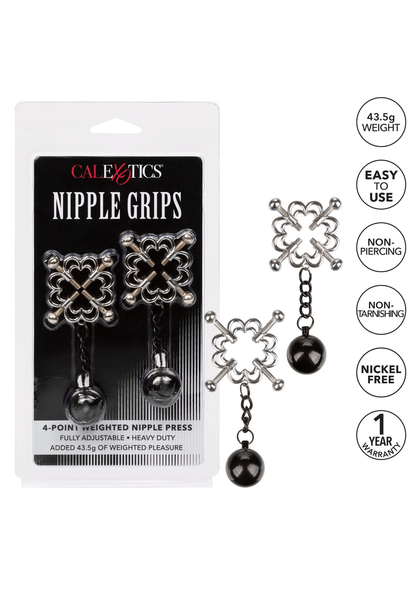 CalExotics Nipple Grips 4-Point Weighted Nipple Press METAL - 0