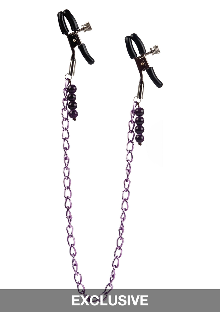 CalExotics Nipple Play Purple Chain Nipple Clamps PURPLE - 2