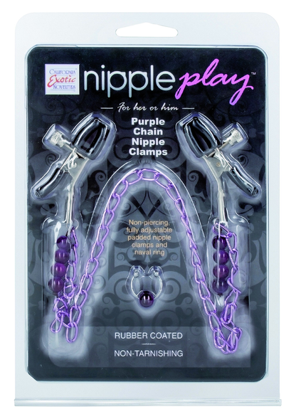 CalExotics Nipple Play Purple Chain Nipple Clamps PURPLE - 0