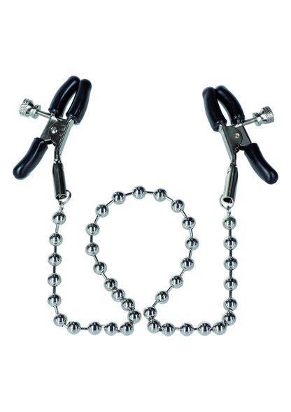 CalExotics Nipple Play Silver Beaded Nipple Clamps METAL - 2