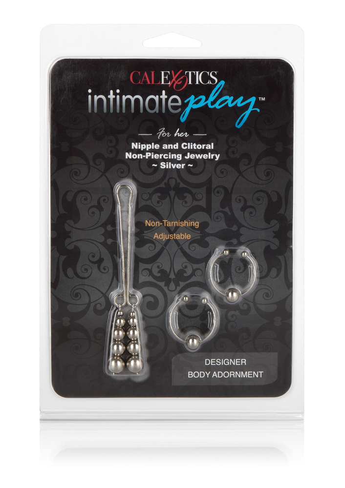 CalExotics Intimate Play Nipple and Clitoral Non-Piercing Body Jewelry SILVER - 3
