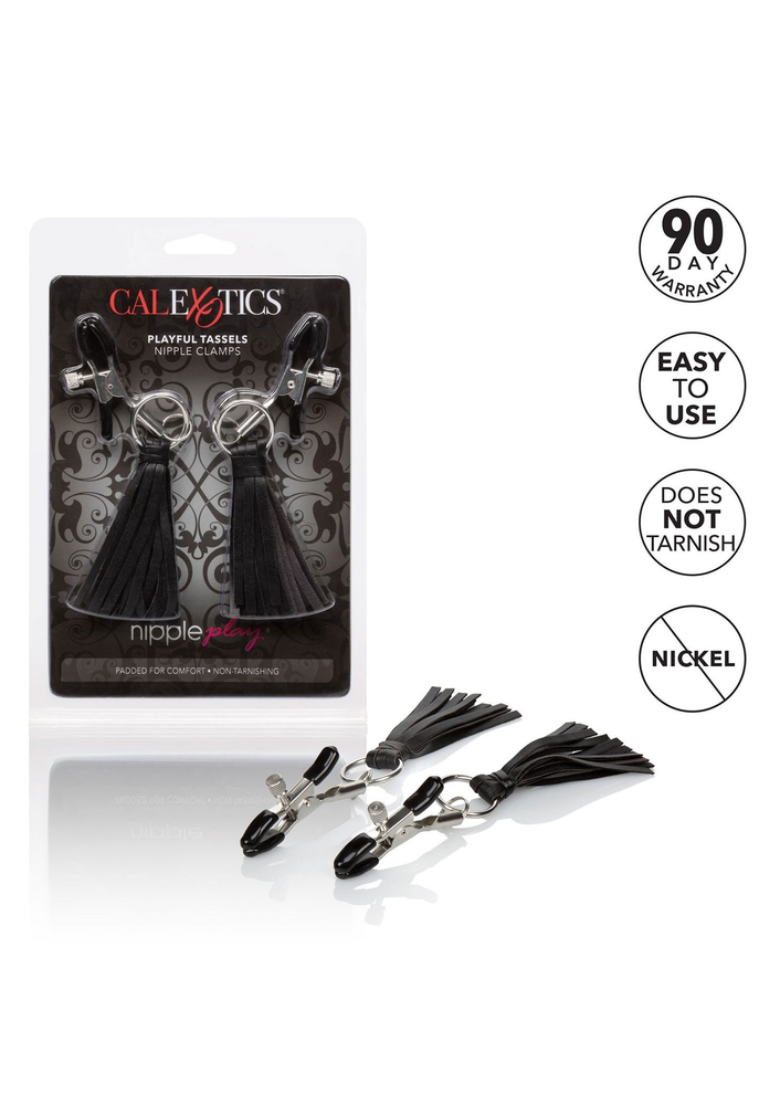 CalExotics Nipple Play Playful Tassels Nipple Clamps BLACK - 5