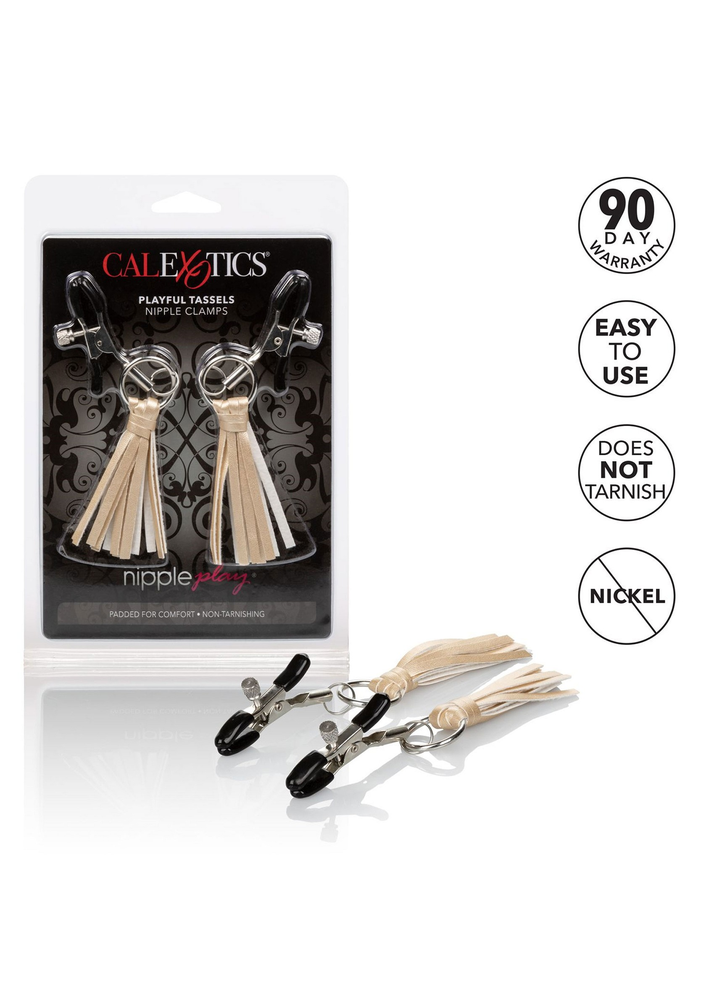 CalExotics Nipple Play Playful Tassels Nipple Clamps GOLD - 6