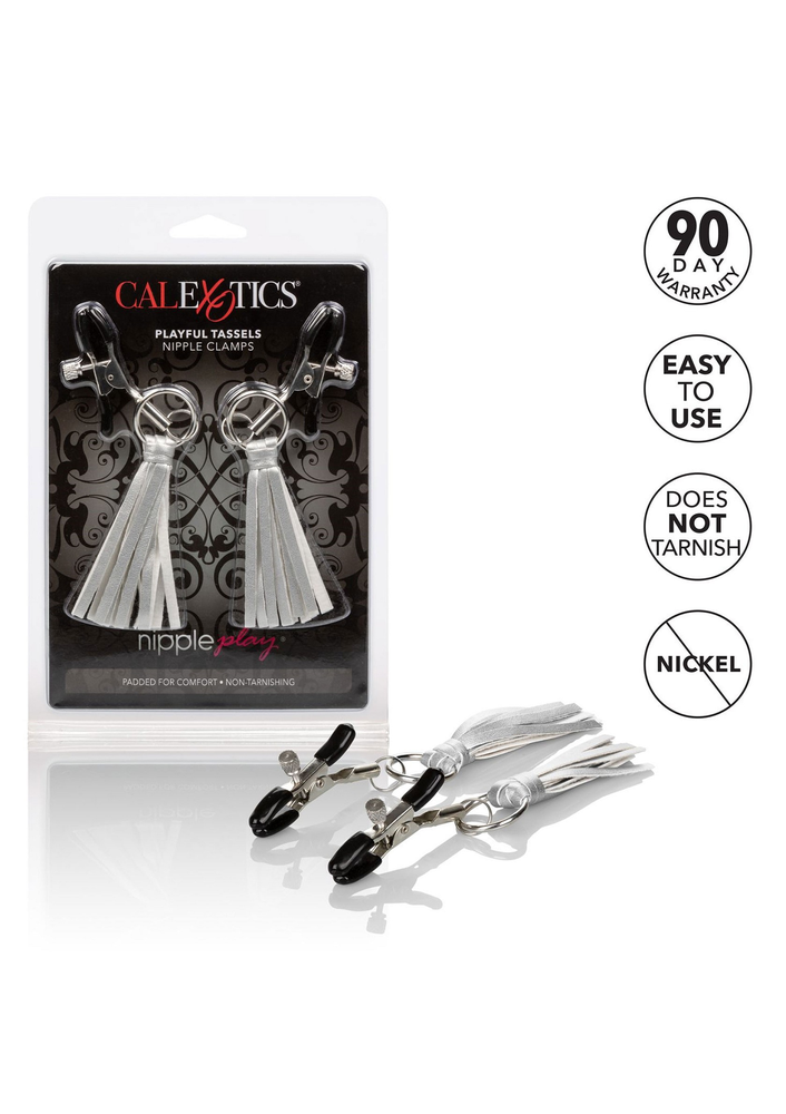 CalExotics Nipple Play Playful Tassels Nipple Clamps SILVER - 4