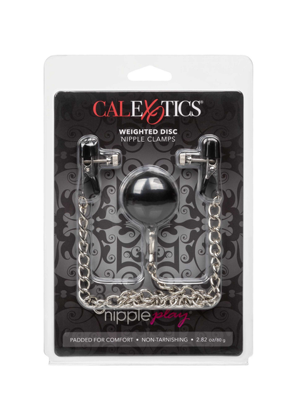 CalExotics Nipple Play Weighted Disc Nipple Clamps METAL - 2